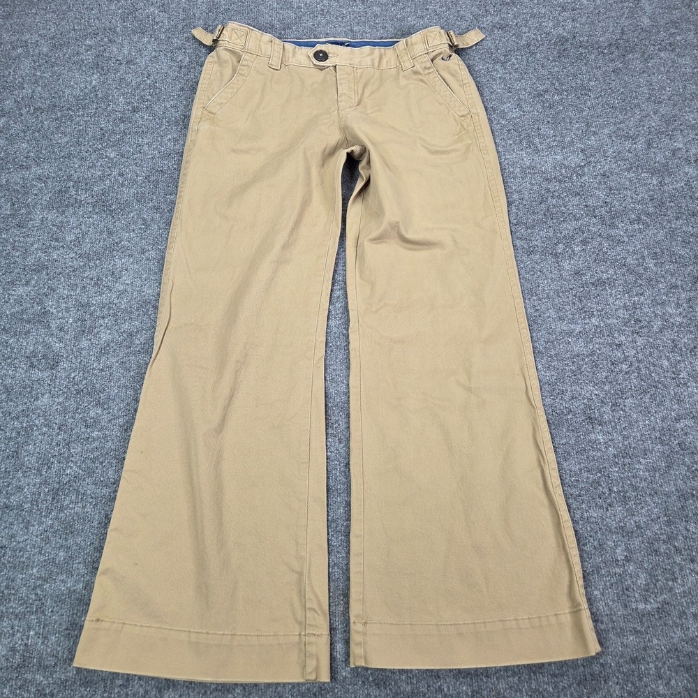 Y2k VTG American Eagle Pants Women 14 Wide Flared Leg Pockets Low rise